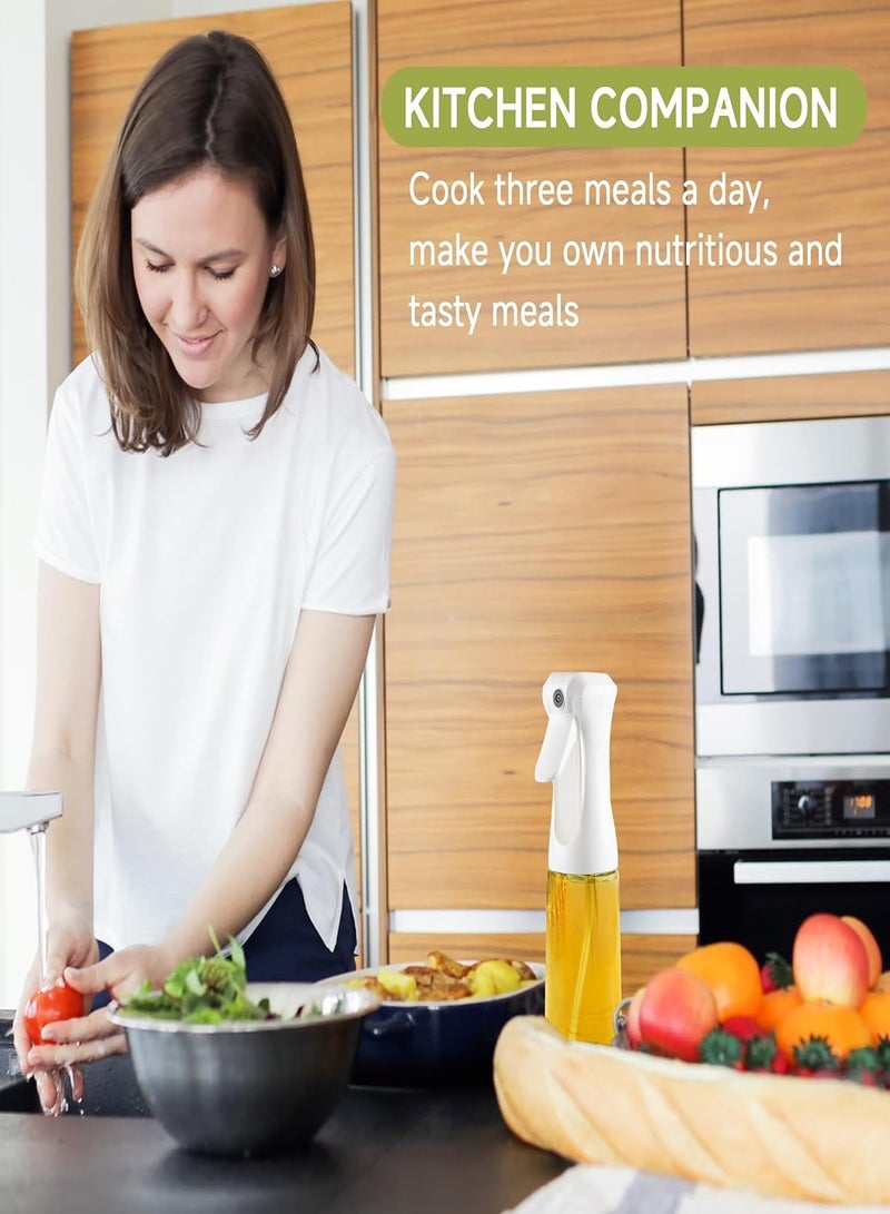 Oil Sprayer for Cooking-200ml Thick Glass Olive Oil Sprayer with Large Range, Refillable Oil Mister Spray Bottle for Air Fryer, Salad Making, Baking, Frying, with Strong Spray Force(White)  - Image 4