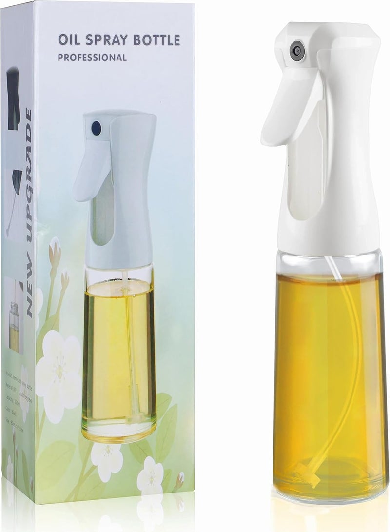 Oil Sprayer for Cooking-200ml Thick Glass Olive Oil Sprayer with Large Range, Refillable Oil Mister Spray Bottle for Air Fryer, Salad Making, Baking, Frying, with Strong Spray Force(White)  - Image 1