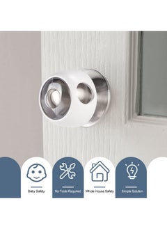 Improved Door Knob Covers Child Proof Door Handle Covers Child Safety, Baby Proof Door Knob Locks For Kids, 4 Pack (Clear-White) - pzsku/Z7F545700799F440ECE1DZ/45/_/1735214646/1f6c8838-31a4-4309-b083-89fdfe02b378