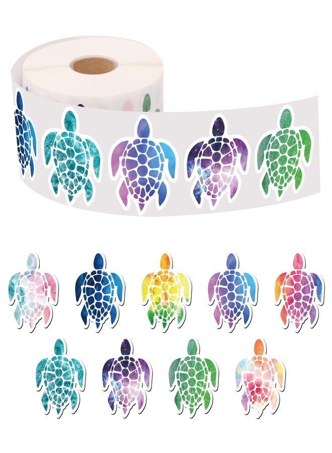 BLSUREFYX 1000pcs Sea Turtle Stickers 9 Unique Tie-Dye Colorful Sea-Turtle Label Self Adhesive Kids Turtles Sticker for Child Party Rewards Teacher School Classroom DIY Laptop Skateboard Water Bottle - Image 1