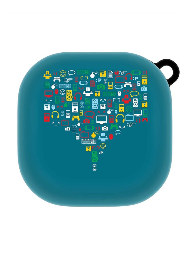 Stylizedd StylePods Custom Case Samsung Galaxy Buds Pro (2021) / Buds Live Case With Anti-Lost Keychain - Convergence (Green)  - Image 1