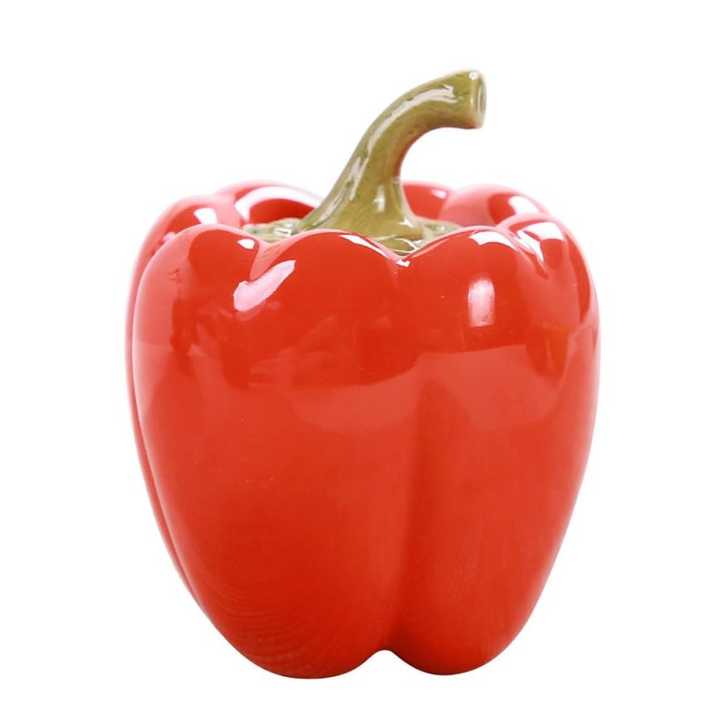 Mini Ceramic Airtight Tea Jar Storage Canister Red Bell Pepper Shape Kitchen Container - Image 2