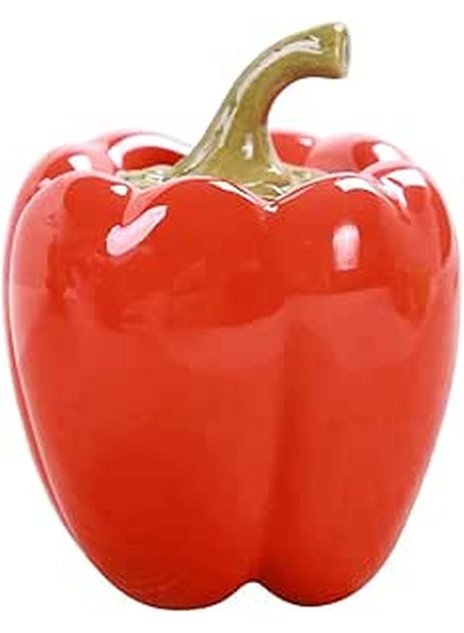 Mini Ceramic Airtight Tea Jar Storage Canister Red Bell Pepper Shape Kitchen Container - Image 1