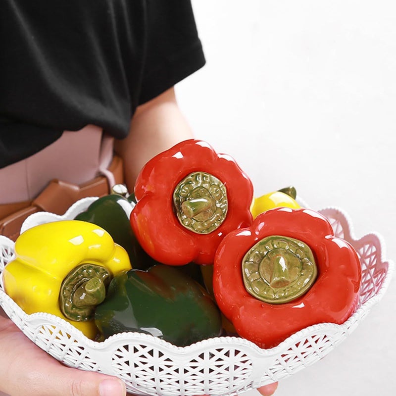 Mini Ceramic Airtight Tea Jar Storage Canister Red Bell Pepper Shape Kitchen Container - Image 4