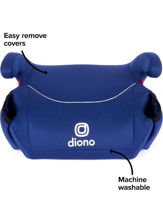 Diono Solana, No Latch, Single Backless Booster Car Seat, Lightweight, Machine Washable Covers, Cup Holders, Blue - Image 5