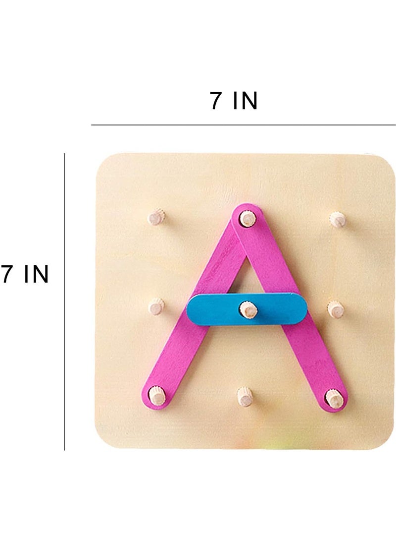 توبيتش ألعاب خشبية مونتيسوري - مجموعة تعليمية لتعرف الأشكال والألوان للرياضيات، كتل بناء أحرف وأرقام لأولاد الصغار - Image 2