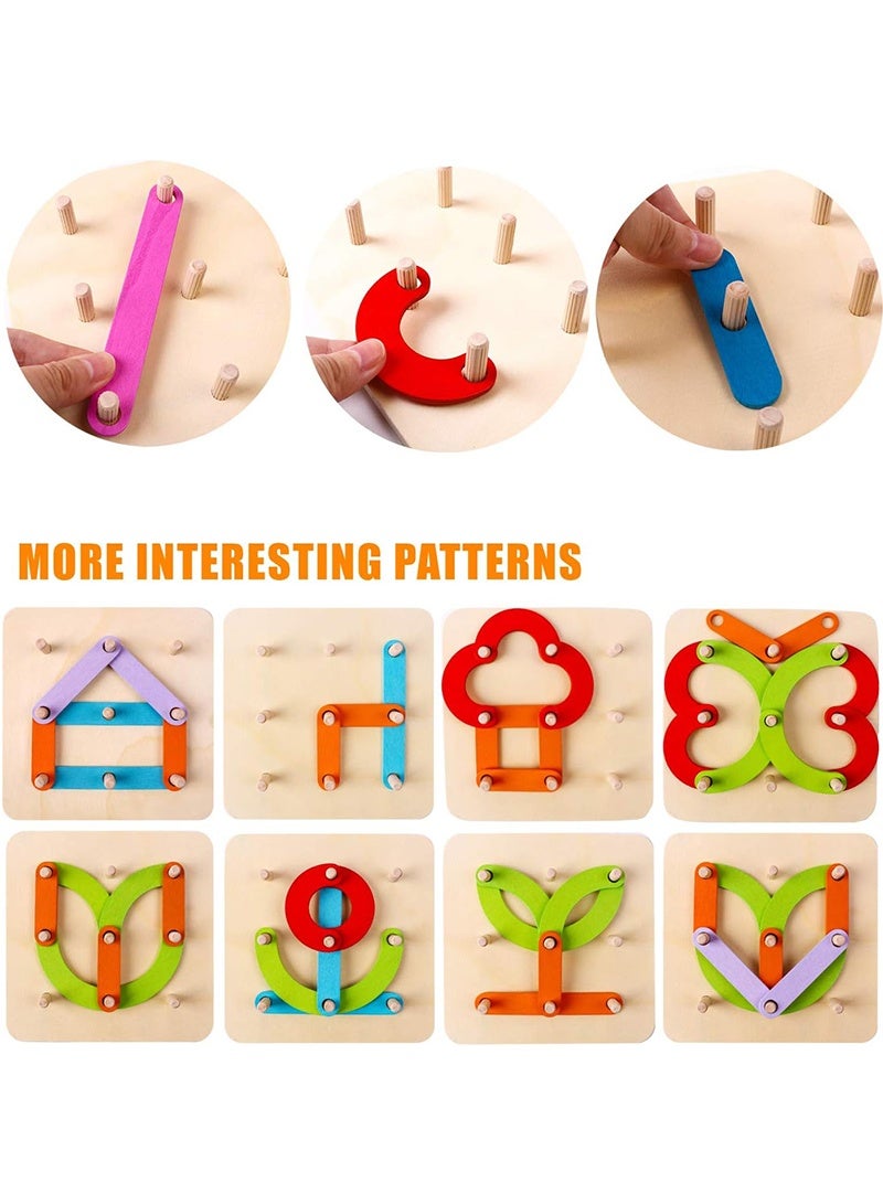 توبيتش ألعاب خشبية مونتيسوري - مجموعة تعليمية لتعرف الأشكال والألوان للرياضيات، كتل بناء أحرف وأرقام لأولاد الصغار - Image 5