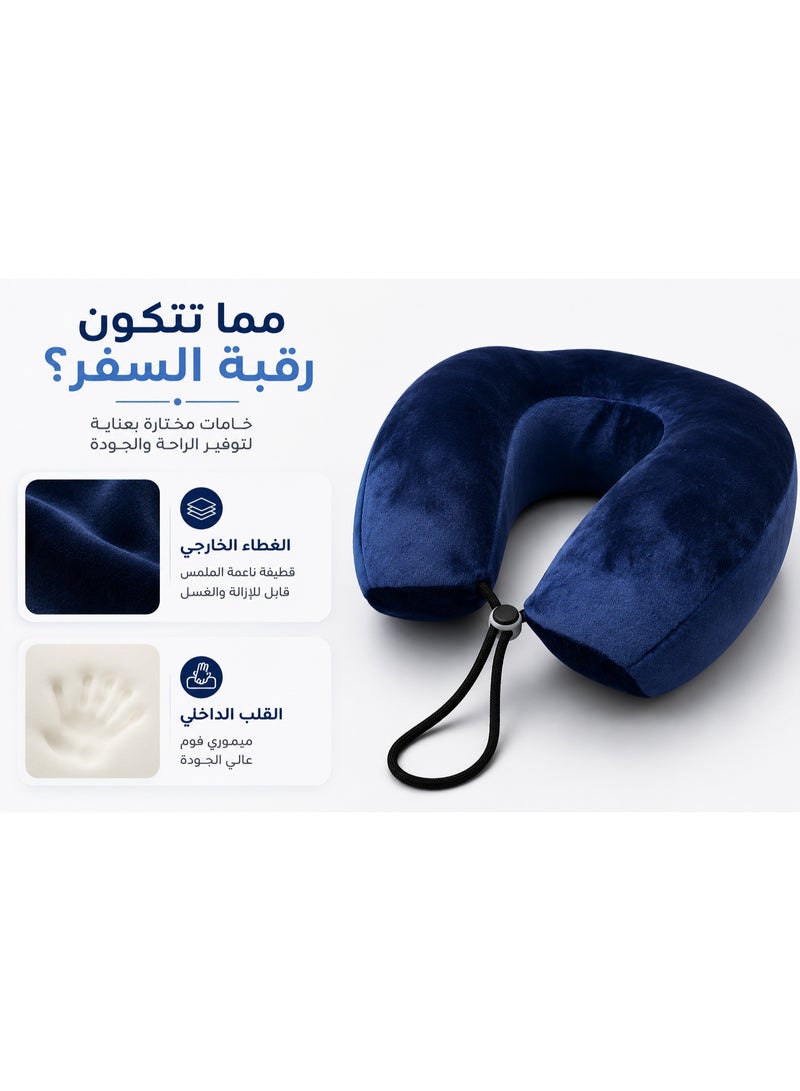 High-quality memory foam neck pillow, practical design for head and neck support, suitable for airplanes, cars, home and office, easy to carry and clean - Image 4