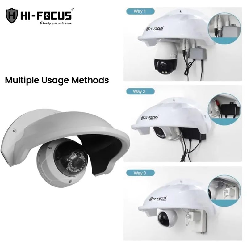 HIFOCUS Universal Sun Rain Shade Camera Cover Shield for Hikvision, CP Plus, Tiandy, , Ezviz, Dahua, Trueview, TP-Link, Godrej, Qubo, MI, Realme, Honeywell Dome & Bullet Outdoor Cameras (2) - Image 3