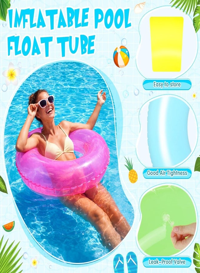 Motionchic 8pcs Transparent Inflatable Pool Float Adult with 2 Sizes, Swimming Rings Tubes Raft Floats Rings Inner Tubes for Summer Pool Party Decorations - Image 3