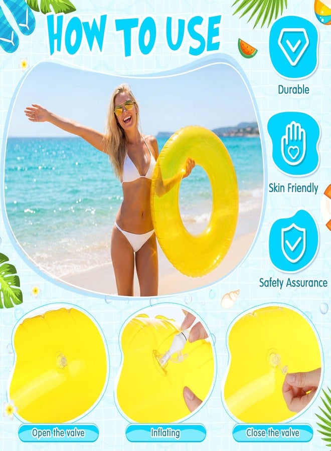 Motionchic 8pcs Transparent Inflatable Pool Float Adult with 2 Sizes, Swimming Rings Tubes Raft Floats Rings Inner Tubes for Summer Pool Party Decorations - Image 5