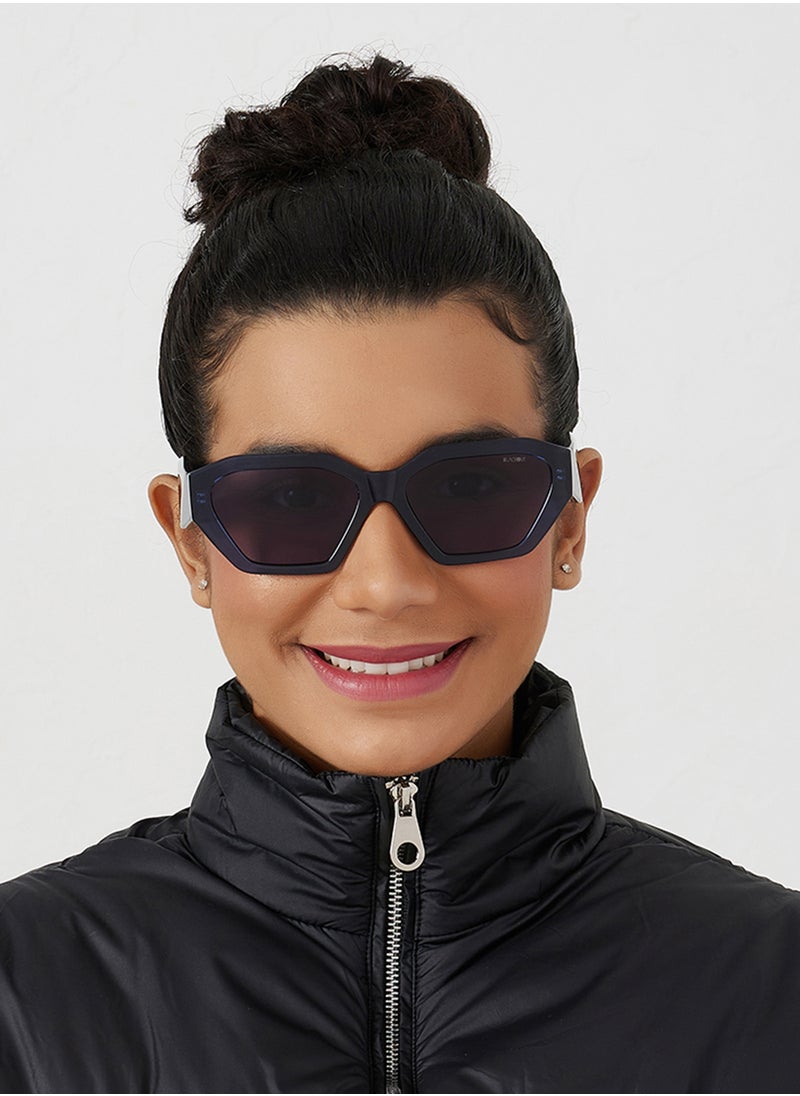Blackout Theta,Women Sunglasses, Hexagon Sunglasses, UV Protection: UV400 (Blue,Blue)  - Image 4