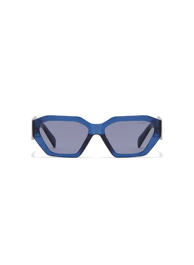 Blackout Theta,Women Sunglasses, Hexagon Sunglasses, UV Protection: UV400 (Blue,Blue)