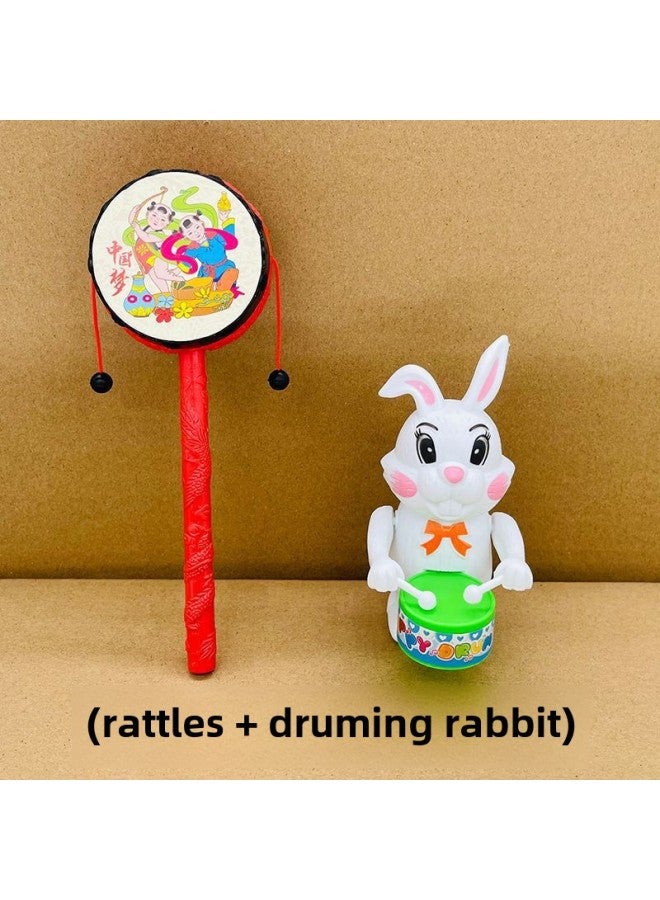 Rattle Children's Toys Hand Baby Toddler Toys Nostalgic Auspicious Direct One Wholesale-Color:Hot Combination 】-Specifications:Lucky Rattle - Image 1
