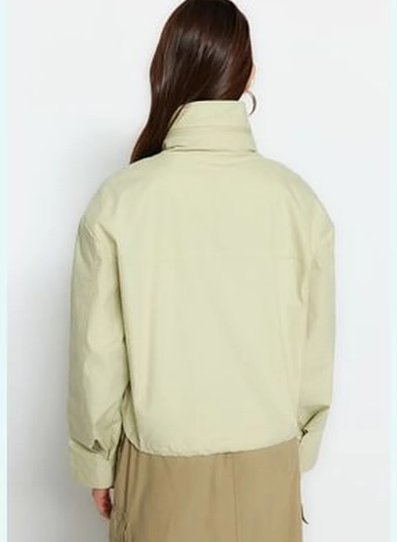 trendyol Light Khaki Oversize Thin Jacket Coat TWOSS23MO00081