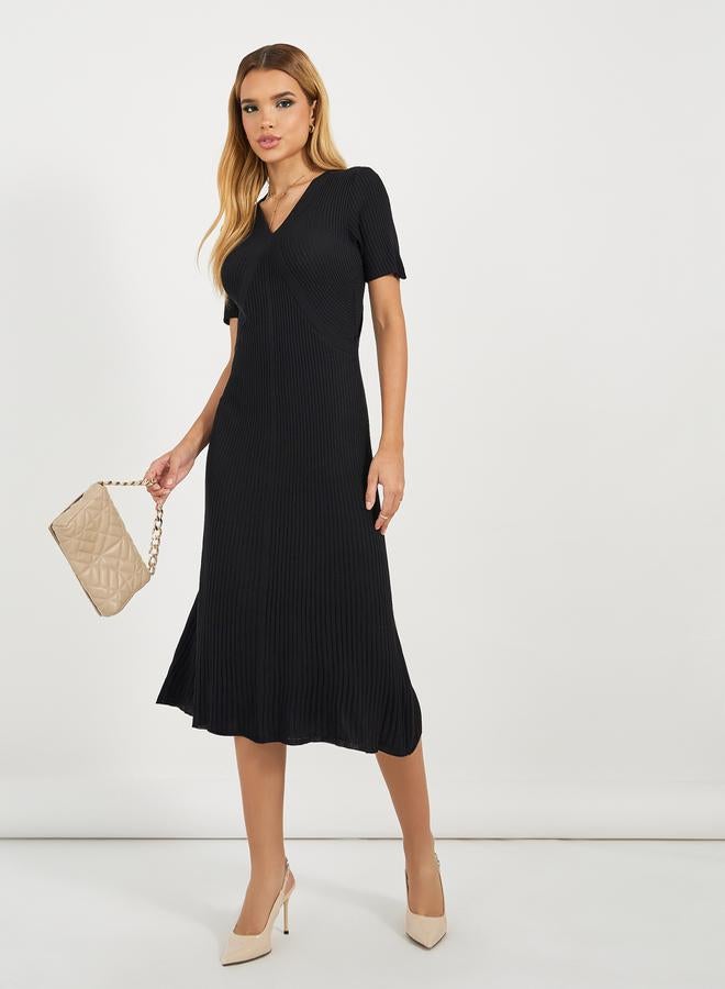 Styli Ribbed Midi Dress - Image 1
