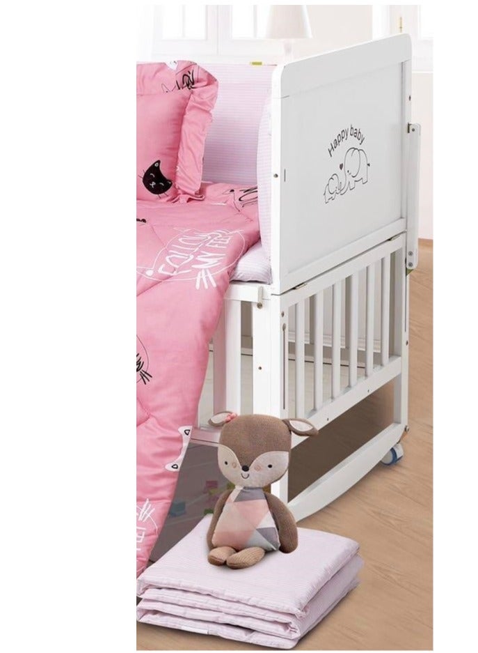 هورس مفرش سرير حواجز سرير اطفال 5 قطع صيفي ليمنح طفلك الراحة من المايكروفايبر ، 5 قطع مقاس اللحاف 132x104سم - Image 4