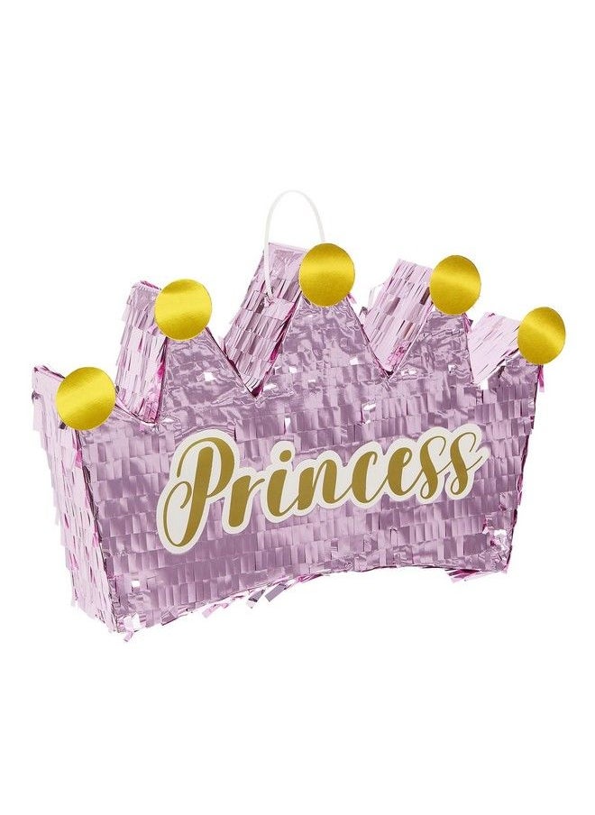 Blue Panda Small Princess Crown Pinata For Girls Birthday Party Supplies Princess Party Decorations Pink Foil (16 X 10.5 In)  - Image 2