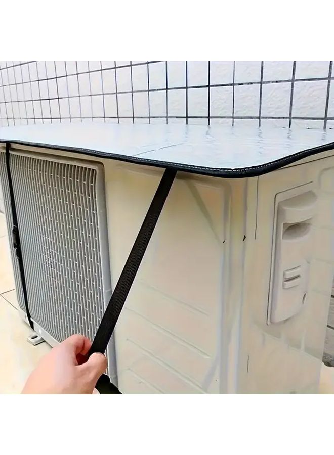 1pc Easy Install Outdoor AC Sunshade Cover Windproof Heat Resistant Air Conditioner Protector No Tools Needed Weatherproof Insulation for All AC Units Modern Aesthetic Durable Material - Image 1