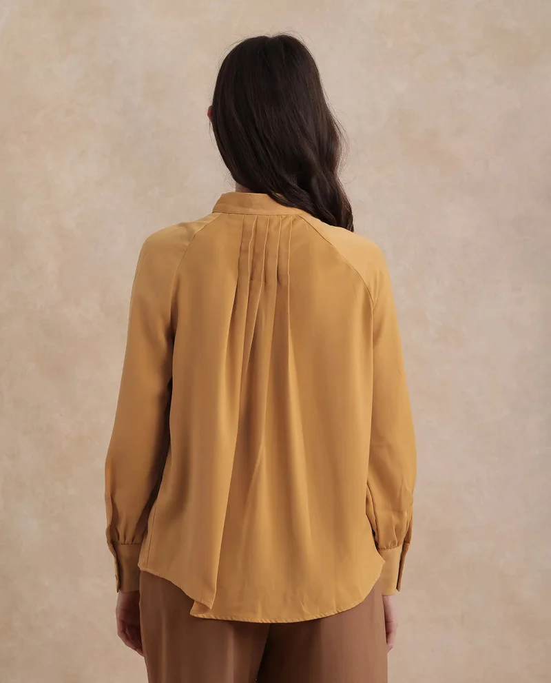 Rareism Women's Poly Blend Cuffed Sleeve Top
