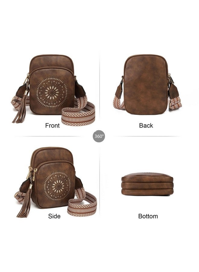 AFKOMST Triple Zip Crossbody Bags For Women Small Cute Cell Phone Purse And Boho Cross Body Handbagsvegan Leather - Image 3