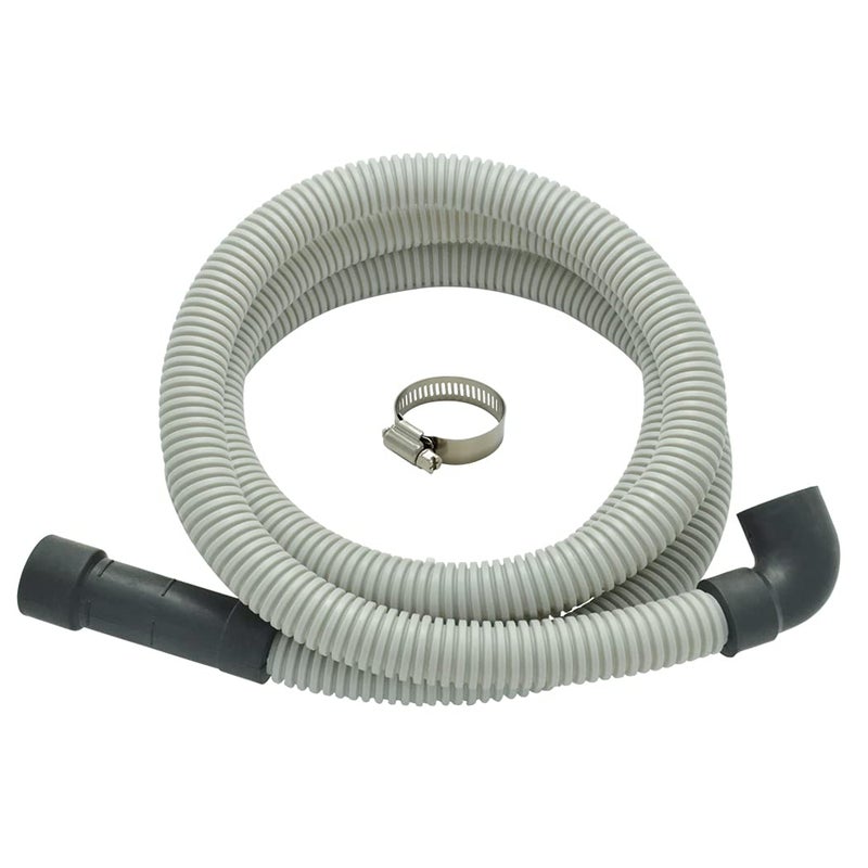 TT FLEX Dishwasher Drain Hose with ID 0.94 inch Elbow, 6 FT Flexible Dishwasher Discharge Hose with Clamps, Trim to Fit 5/8 Inch, 7/8 Inch, or 1 Inch OD Outlets - Image 1
