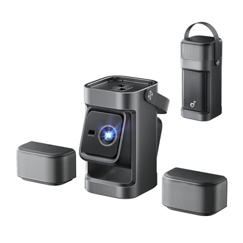 soundcore Nebula P1 Portable GTV Projector with Detachable Speakers, 650 ANSI Lumens, 1080P, 20W Truly 2.0 Surround Sound, Dolby Audio, Built-In Gimbal, Auto Adjustment, 180" Big Screen, Carry Handle - Image 1
