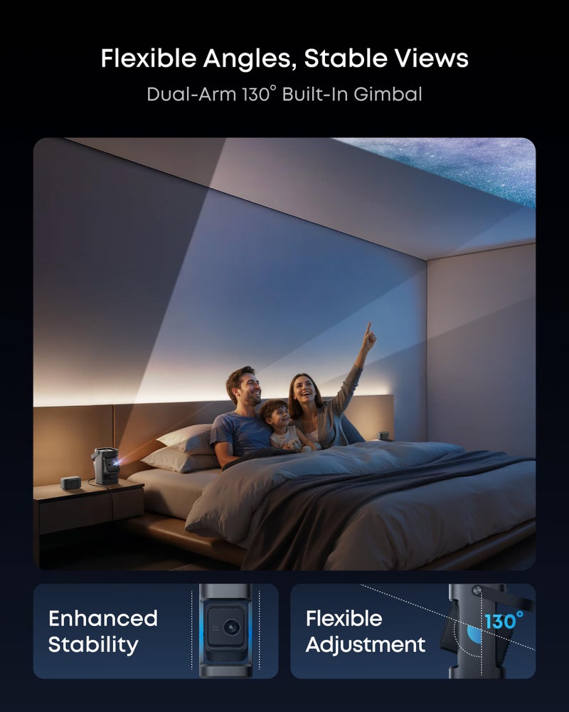 soundcore Nebula P1 Portable GTV Projector with Detachable Speakers, 650 ANSI Lumens, 1080P, 20W Truly 2.0 Surround Sound, Dolby Audio, Built-In Gimbal, Auto Adjustment, 180" Big Screen, Carry Handle - Image 5
