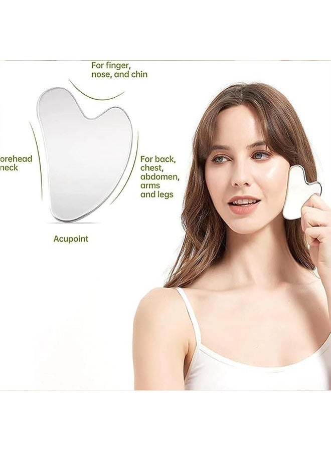 إسكدنيا Gua Sha أداة الوجه ، أداة الفولاذ المقاوم للصدأ لتدليك سبا الوجه ، مكافحة الشيخوخة ، التجاعيد والذقن المزدوج ، تدليك رفع الوجه ، للعيون ، الجسم ، الرقبة ، الظهر ، الساقين - Image 4