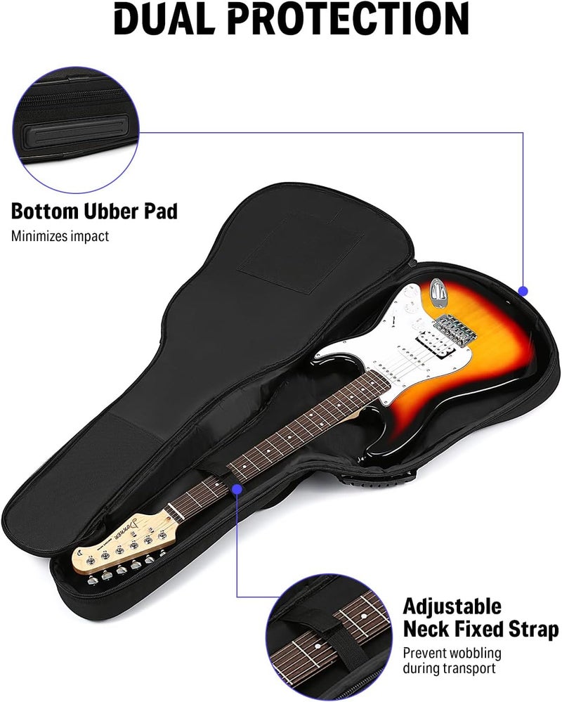 Donner 39 Inch Electric Guitar Bag Gig Bag - Padded Waterproof Nylon Case with Adjustable Strap - Image 4