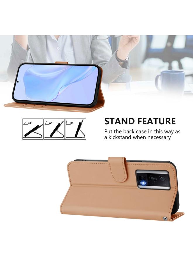 S-TOP Case For Redmi K60 / K60 Pro Skin Feel Solid Color Leather Phone Case with Lanyard - Image 3