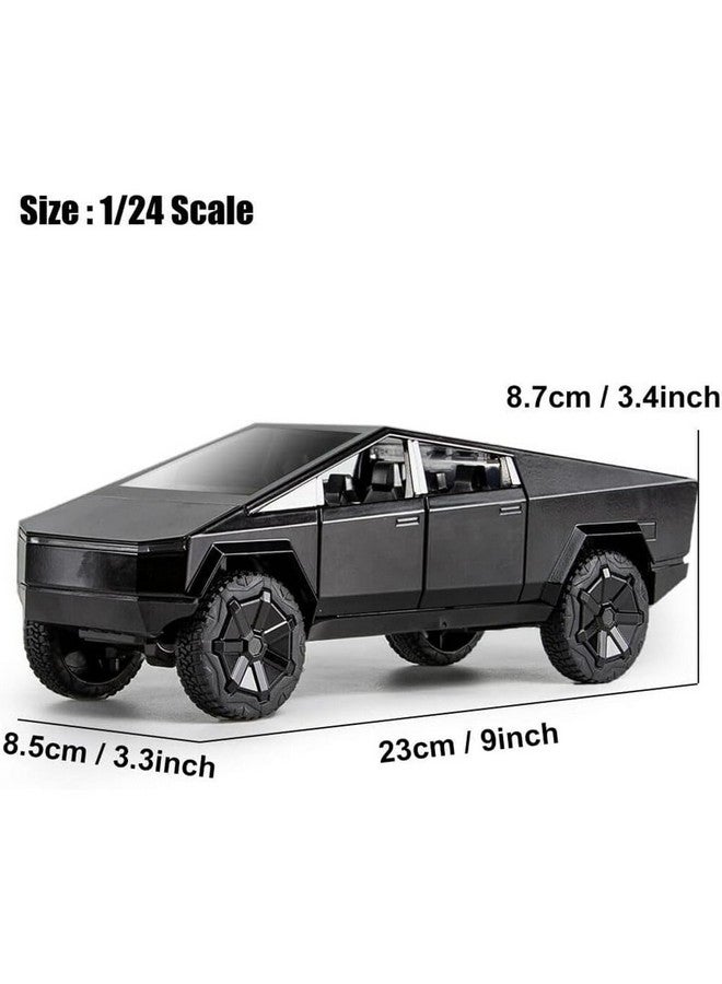 DEUSON ECOM 1:24 Scale Cyber Truck Toy Car for Kids Diecast Metal Model Cars with Light Sound Pull Back and Openable Door Car Toy - Image 2
