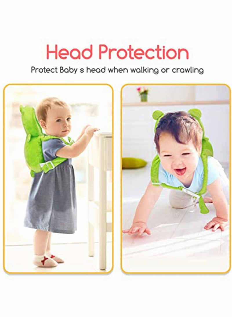 SOLARAE Toddler Baby Head Protection Pads Babies Head Safety Pad Cushion Adjustable Backpack Frog Suitable for 4-24 Months - Image 2