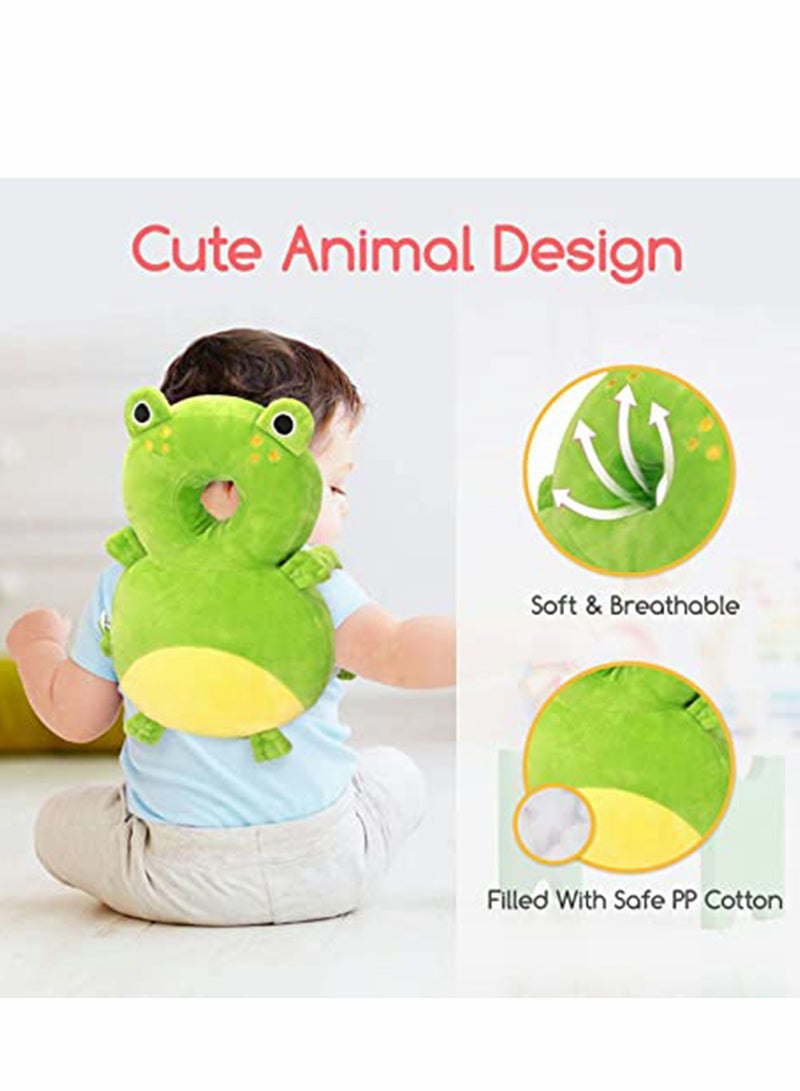 SOLARAE Toddler Baby Head Protection Pads Babies Head Safety Pad Cushion Adjustable Backpack Frog Suitable for 4-24 Months - Image 4