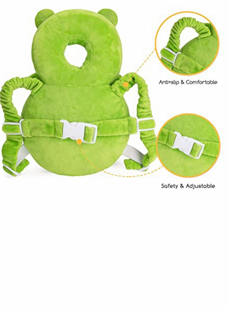 SOLARAE Toddler Baby Head Protection Pads Babies Head Safety Pad Cushion Adjustable Backpack Frog Suitable for 4-24 Months - Image 5