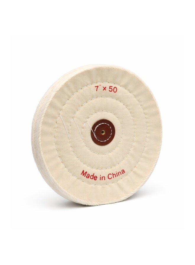 7 Inch Cotton Polishing Wheel 50 Ply Jewelry Metal Buffing Disc for Bench Grinder Rotary Tool SetPro - Image 2
