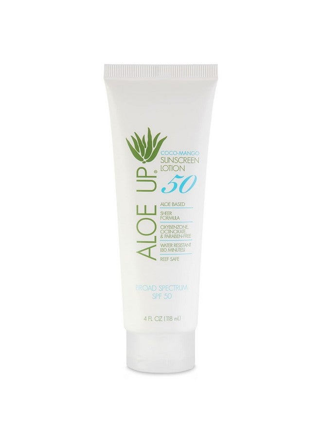 Aloe Up Loe Up Spf 50 Sunscreen Lotion Non Greasy & Quick Absorbing Sun Skin Care Reef Friendly Skin Sun Protection Body Sun Cream With Uva/Uvb Protection Aloe Infused Sunscreen For Body 4 Fl Oz  - Image 2