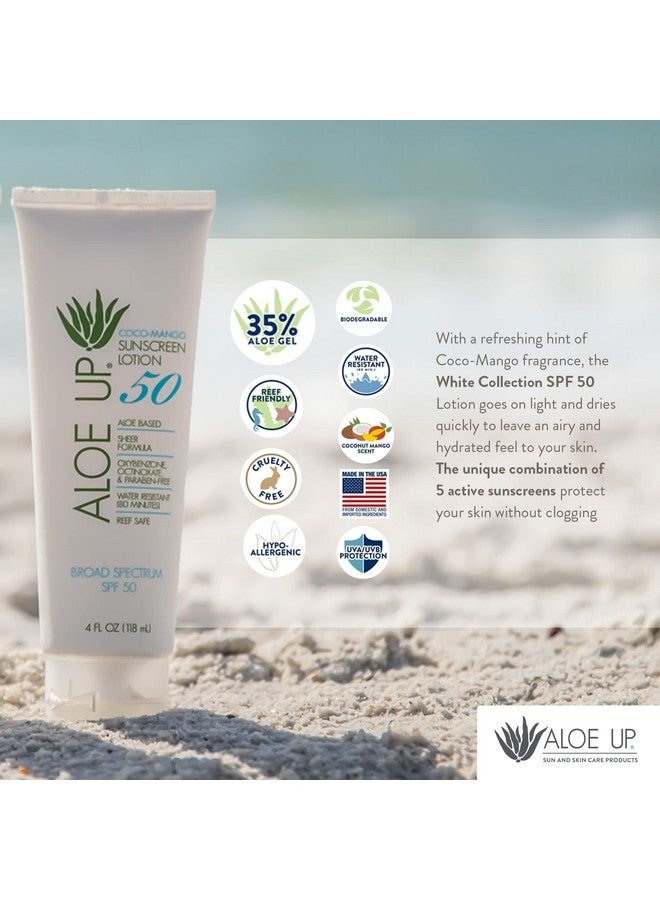 Aloe Up Loe Up Spf 50 Sunscreen Lotion Non Greasy & Quick Absorbing Sun Skin Care Reef Friendly Skin Sun Protection Body Sun Cream With Uva/Uvb Protection Aloe Infused Sunscreen For Body 4 Fl Oz  - Image 4
