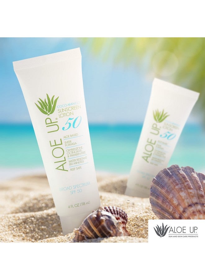 Aloe Up Loe Up Spf 50 Sunscreen Lotion Non Greasy & Quick Absorbing Sun Skin Care Reef Friendly Skin Sun Protection Body Sun Cream With Uva/Uvb Protection Aloe Infused Sunscreen For Body 4 Fl Oz  - Image 5