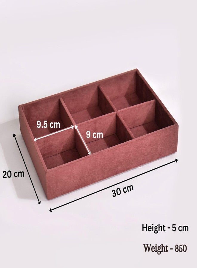 La Trove 6 Slot Belt Organizer Tray for Drawer & Closet | Belt Storage Tray | Belt Holder Organizer for Wardrobe | Dark Pink - Image 3