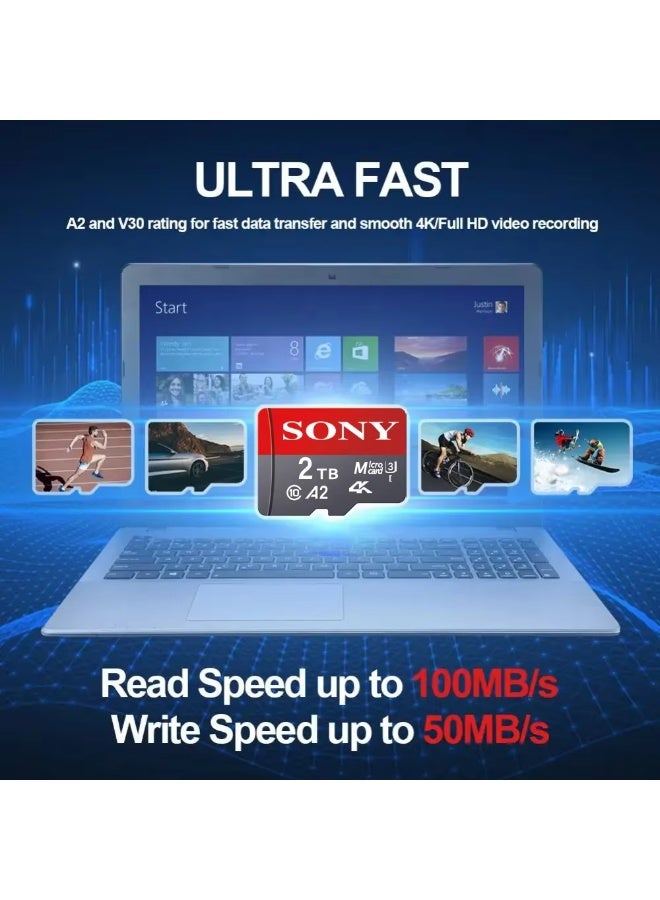 Sony Memory Card 2TB 10 Flash Micro Card for Phone - Sony card Red & Black - Image 1