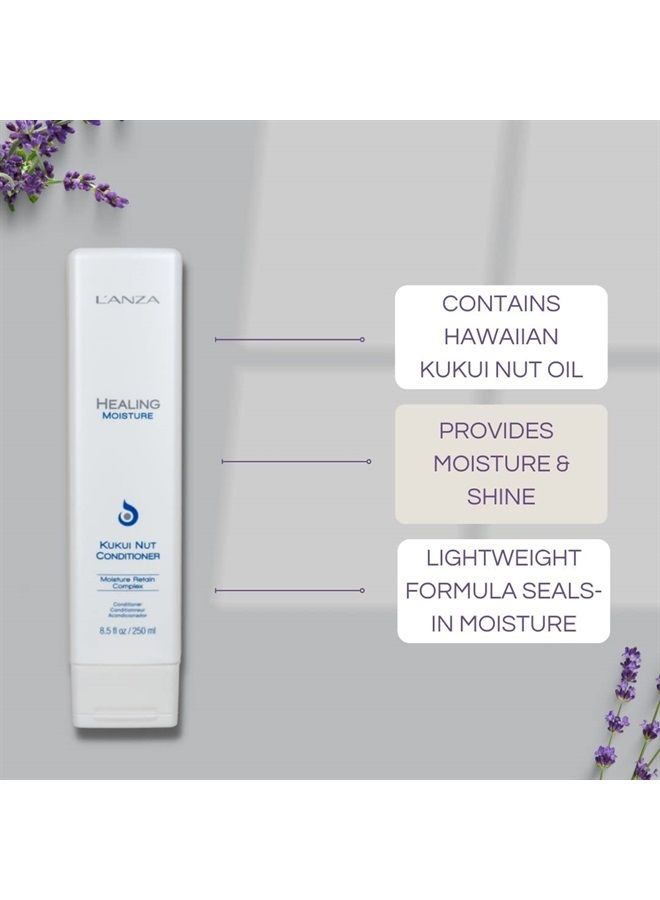 L'anza Healing Moisture Kukui Nut Conditioner, Renews Strength, Replenishes Moisture, for a Perfect Silky Look,Suitable for All Hair Types (8.5 Fl Oz) - Image 3