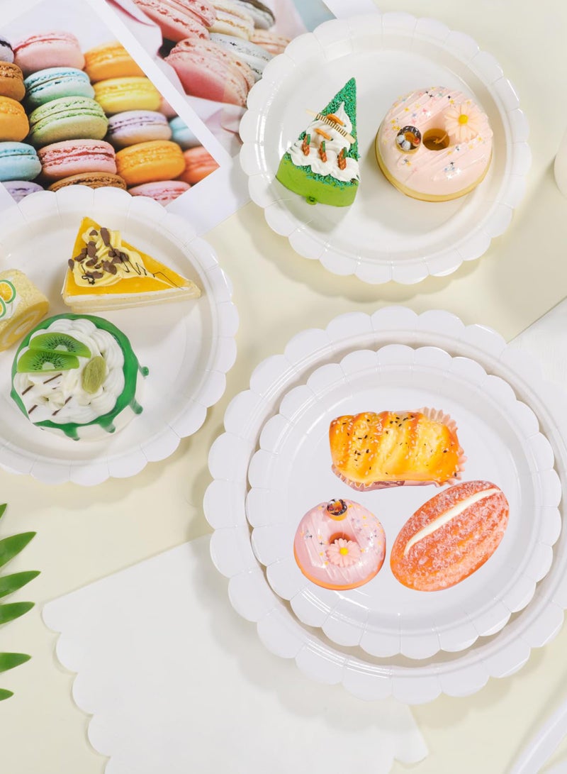 أوربازار 200 قطعة من الأطباق والمناديل، لوازم حفلات الربيع للضيوف تتضمن أطباق ورقية مزخرفة ومناديل وأكواب وملاعق بلاستيكية وشوك وسكاكين ومجموعة أدوات مائدة للاستخدام مرة واحدة لحفل استقبال المولود - Image 5