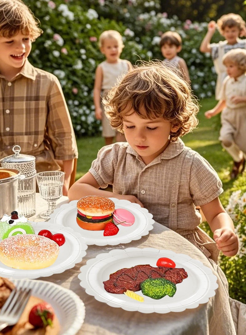 أوربازار 200 قطعة من الأطباق والمناديل، لوازم حفلات الربيع للضيوف تتضمن أطباق ورقية مزخرفة ومناديل وأكواب وملاعق بلاستيكية وشوك وسكاكين ومجموعة أدوات مائدة للاستخدام مرة واحدة لحفل استقبال المولود - Image 4