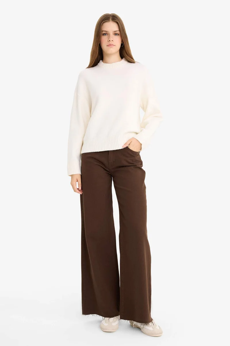 ديفاكتو Oversize Loose Fit Crew Neck Knit Pullover