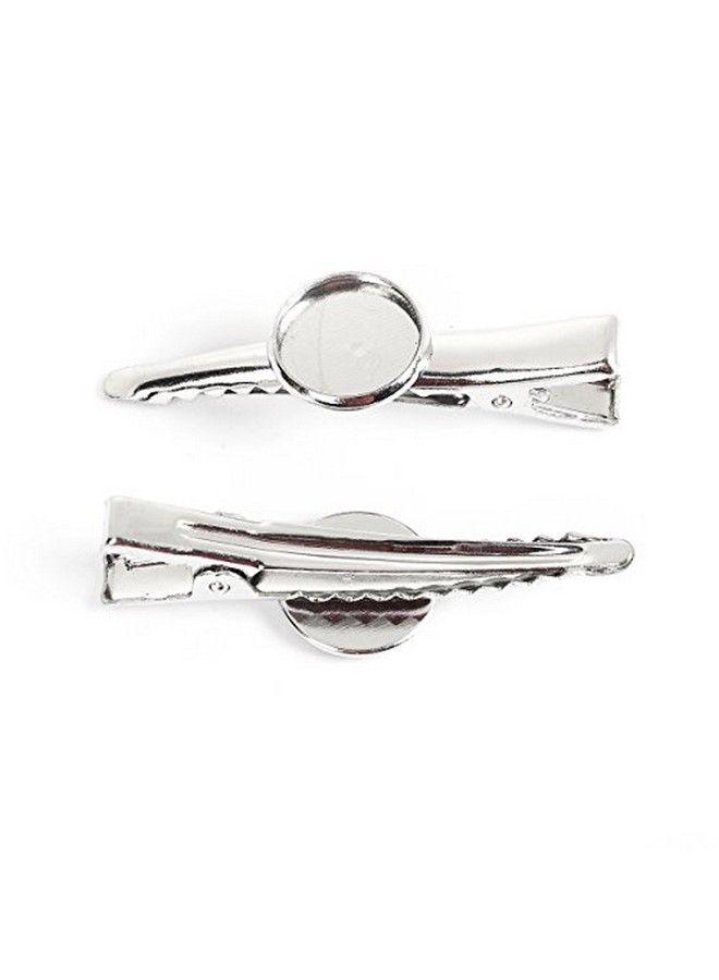 JGFinds Silver Tone Barrette Hair Clips With Cabochon Setting For Diy Crafts & Hair Accessories 20 Pack For Diy Arts & Crafts - Image 3