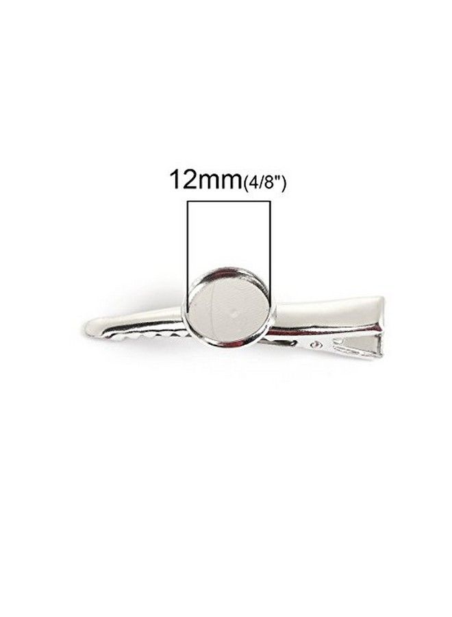 JGFinds Silver Tone Barrette Hair Clips With Cabochon Setting For Diy Crafts & Hair Accessories 20 Pack For Diy Arts & Crafts - Image 4