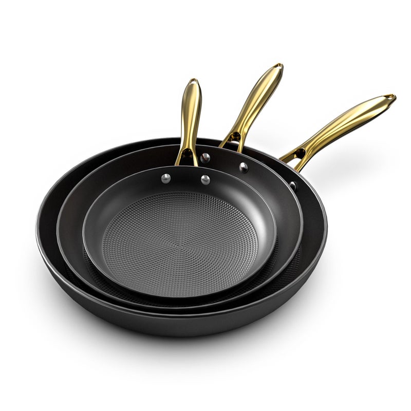 imarku imarku Non Stick Frying Pans Nonstick Cast Iron Skillets 3 Pcs  8 Inch 10 Inch and 12 Inch Nonstick Frying Pan Set Professional Frying Pans Set Frying Pan with Stay Cool Handle Birthday Gifts 