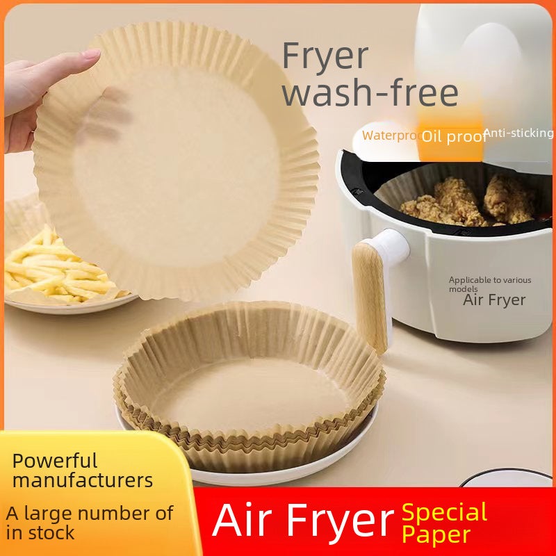 Special Paper Plate for Air Fryer Kitchen Food Paper Holder Household BBQ Oil Absorbing Paper Pad Wholesale Baking Silicone Oil Paper True color 