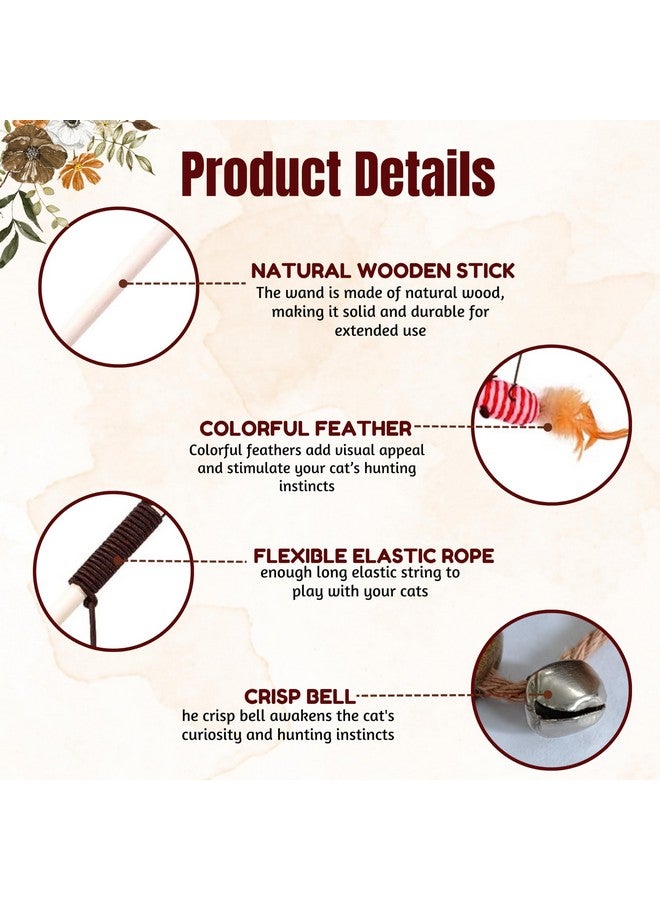 Wooden Teasing Stick For Cats And Kittens (Sisal Mouse Stick) | Interactive Cat Teaser Wand With Stringed Sisal Mouse For Teasing, Playing, Exercise (Size: 40Cm) - Image 5
